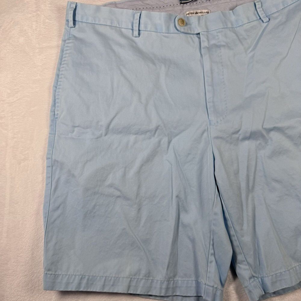 Peter Millar Shorts Men 40x9 Chino Blue Casual Pima Cotton Classic Comfort - Picture 3 of 9